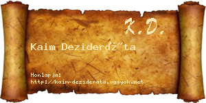 Kaim Dezideráta névjegykártya